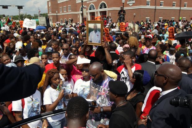 Michael Brown's family at Ferguson protest